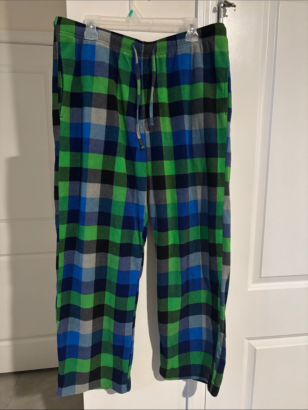 Mossimo Supply Co. Blue & Green Plaid Jogger Lounge Pants